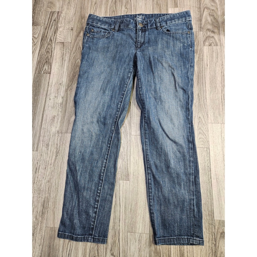Ann Taylor LOFT Modern Capri Jeans Womens 8 Blue Stretch Cropped Denim